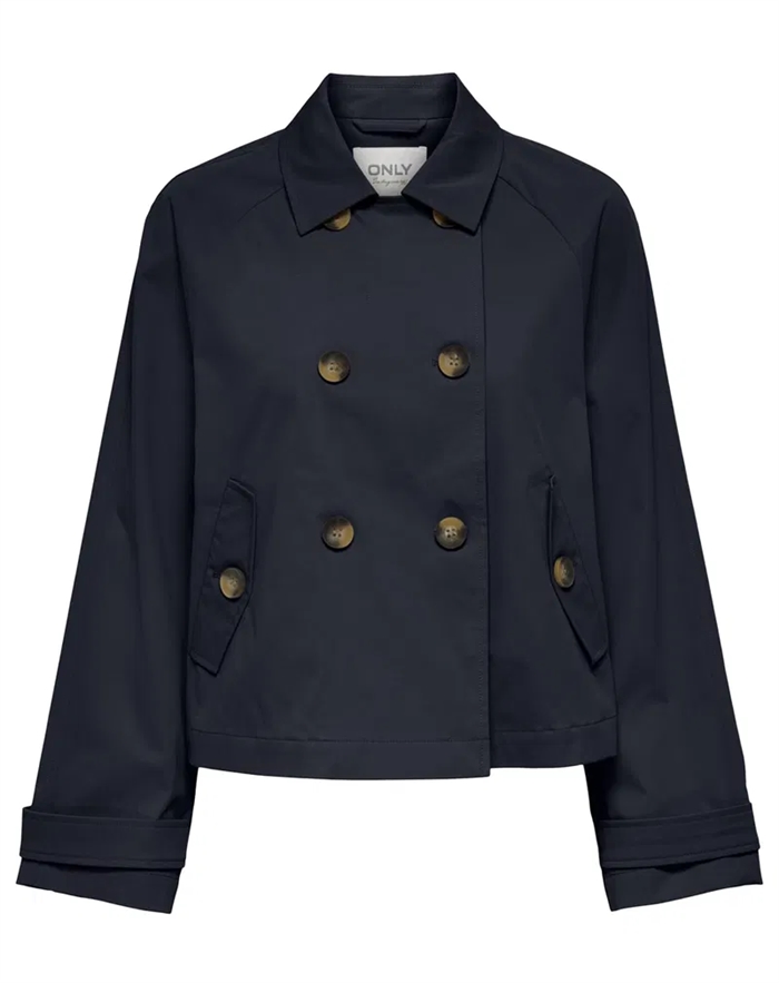 Only - April Short Trenchcoat - Mørkeblå - byKalstrup.dk
