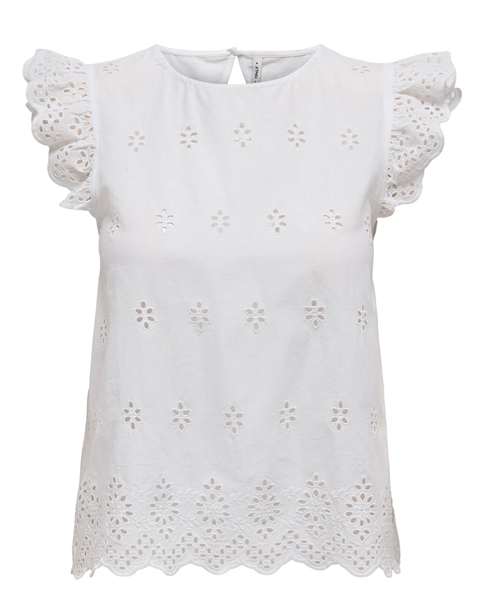 Lou Life Embroidery Open Back Top - Only - byKalstrup.dk