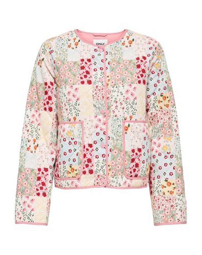 Only - Onlelvira Jakke - Hvid/patchy Blomstret - byKalstrup.dk