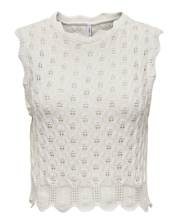 Only - Onlluna O-neck Tank Strik - Hvid - byKalstrup.dk