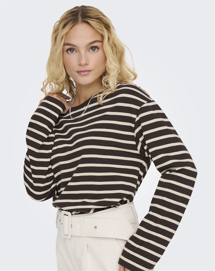 Only - Onlnew Soph O-neck Bluse - Sort Brun/Beige - Xl - byKalstrup.dk