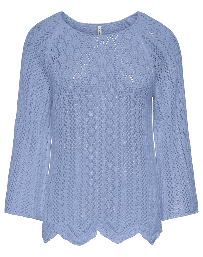 Only - Onlnola Loose O-neck Strik - Light Blå - byKalstrup.dk
