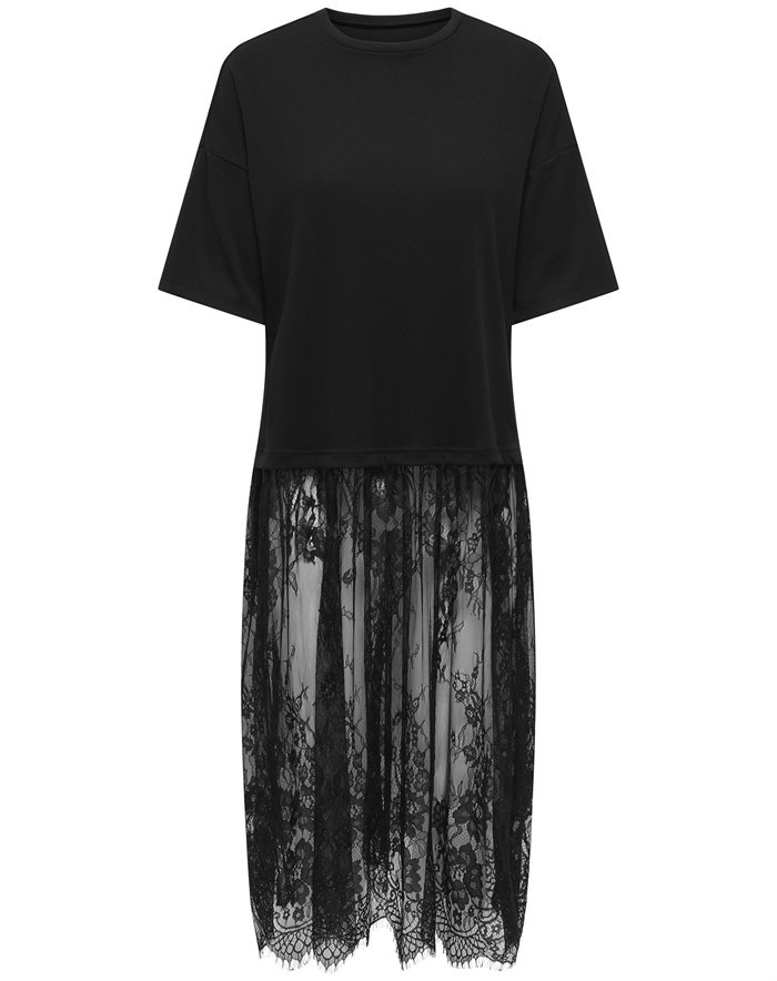 Only - Onltahlia Lace Dress Top - Sort - byKalstrup.dk