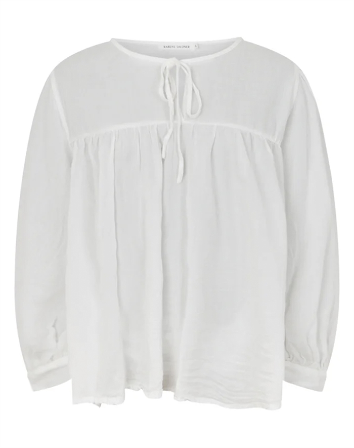 Rabens Saloner - Eike Cotton Full Sleeve Bluse - Hvid - byKalstrup.dk