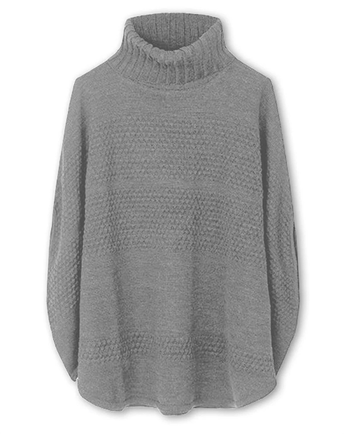 Sibin Linnebjerg - Siff Poncho - Melange Grå - Xs - byKalstrup.dk