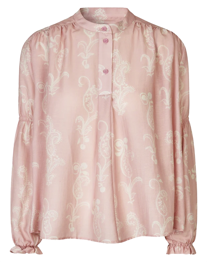 Stine Goya - Elasticated Long Sleeve Top - Cherries On A Paisley - byKalstrup.dk