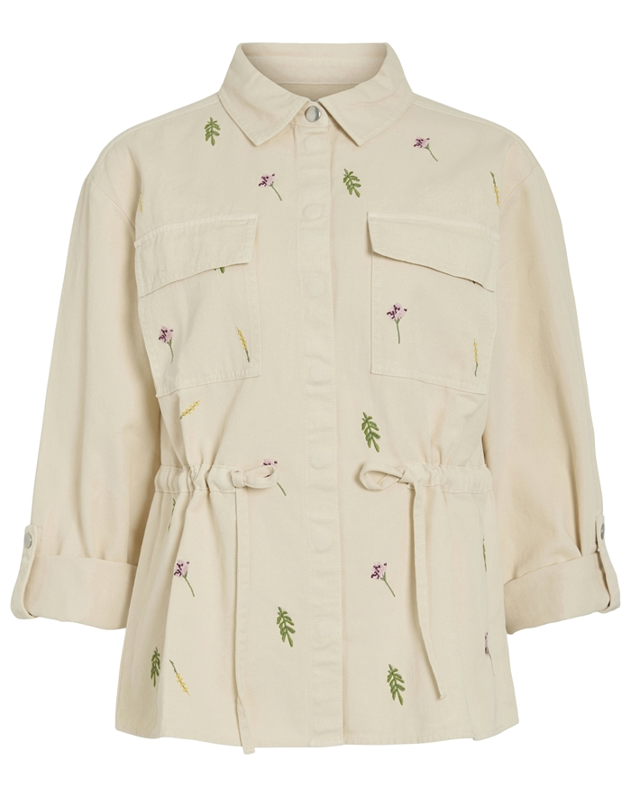 Vila - Videny Embroidery Jakke - Beige - byKalstrup.dk