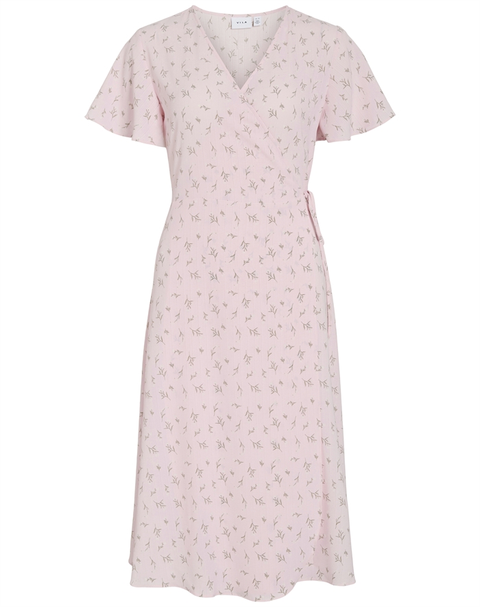 Vila - Vilovie Wrap Midi Kjole - Cherry Blossom - byKalstrup.dk